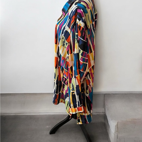 Multiples Red Pink Boxy Graphic Blouse - Picture 3 of 5